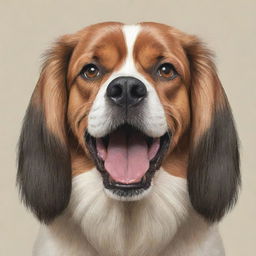 A detailed illustration of a dog with straightened hair and a distinctive, expressive face.