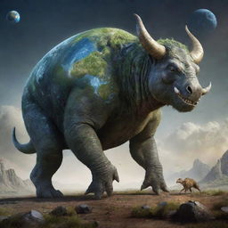 Generate an image of imaginary creatures taking over the Earth. The creatures should be diverse and unique, showcasing their strength, intelligence and otherworldly characteristics as they claim the planet as their own.