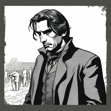 The protagonist in the novel was described as a lofty figure with a commanding presence.