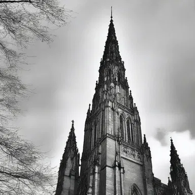 The cathedral had a lofty spire that reached towards the sky, adding to its awe-inspiring beauty.