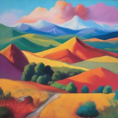 The artist's paintings were filled with vibrant colors and depicted lofty landscapes that left viewers in awe.