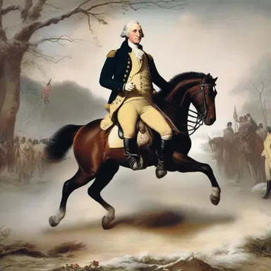 During the American Revolutionary War, George Washington led his dashing troops to victory in the Battle of Trenton.