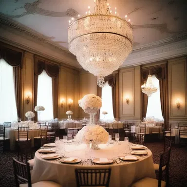 The dashing chandelier added a touch of elegance to the luxurious ballroom.