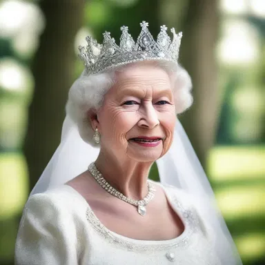 In the magical kingdom, the queen's pearly crown sparkled with enchantment.