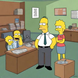 A high-quality digital art featuring an employee incentive program based on the TV series 'The Office'