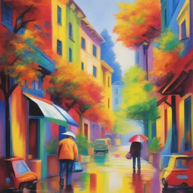 The artist's use of vibrant colors created a terrific painting that captivated everyone who saw it.