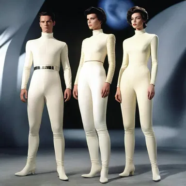 In the distant future, people in outer space colonies wore futuristic toreador pants made of advanced fabrics.