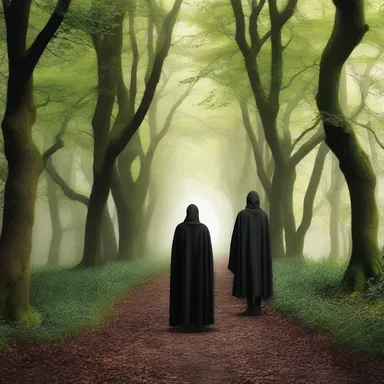 In the fantasy novel, the hero and the villain's paths coincidently crossed at the same enchanted forest.