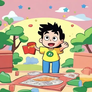 In the cartoon episode, the main character's good luck and misfortune coincidently occurred simultaneously.