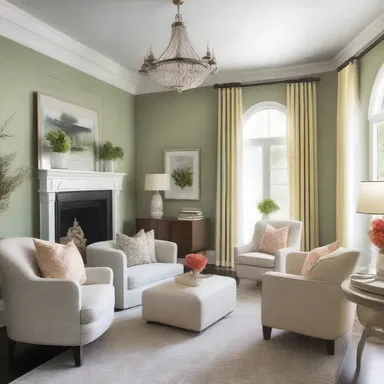 The interior designer carefully chose the color scheme and furnishings to create an inviting and elegant space that exudes charm.