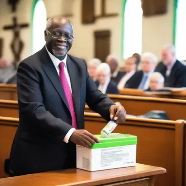 The pastor reminded the congregation to bring their Nicad batteries for recycling as part of the church's environmental stewardship.