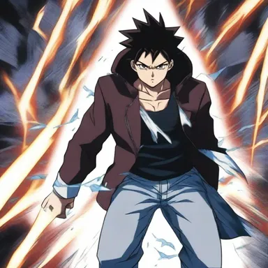 In the anime series, the protagonist possesses an immobilizing power that freezes his enemies in place.