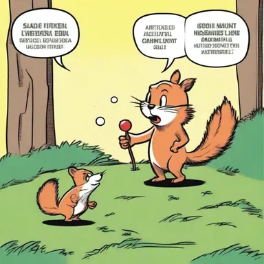 In the comic strip, the main character found himself in a humorous stymy situation, as his golf ball collided with a squirrel's acorn mid-air, preventing it from reaching the hole.