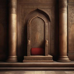 A high-quality digital art poster of an ancient, mysterious throne