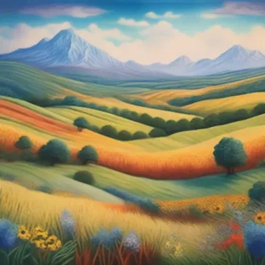 The artist painted a beautiful landscape, capturing the entire field of vision with vibrant colors and intricate details.