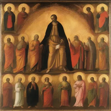 In many religious paintings, saints and divine figures are depicted with a radiant halo, symbolizing their presence extending beyond the normal field of vision.