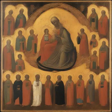 In many religious paintings, saints and divine figures are depicted with a radiant halo, symbolizing their presence extending beyond the normal field of vision.