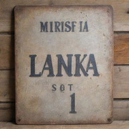 A vintage, rustic metal sign that reads 'Mirrisa Sri Lanka No. 1' with a weathered look and distressed detailing.