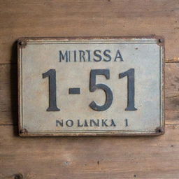 A vintage, rustic metal sign that reads 'Mirrisa Sri Lanka No. 1' with a weathered look and distressed detailing.