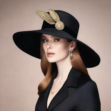 The fashion designer used a snuffer as a decorative accessory on the hat.