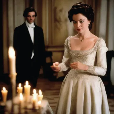 In the period film, the actress elegantly held a snuffer while lighting the candles in the scene.