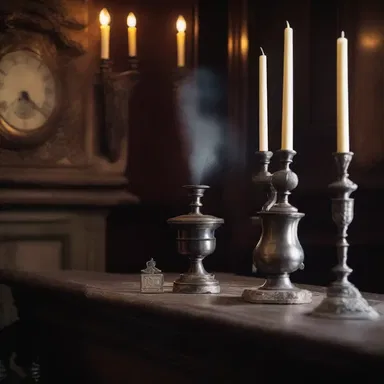 The old haunted mansion had a snuffer sitting on the dusty fireplace, adding to the eerie atmosphere.