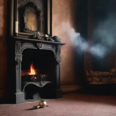 The old haunted mansion had a snuffer sitting on the dusty fireplace, adding to the eerie atmosphere.
