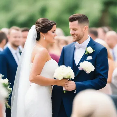 Their wedding ceremony was filled with superb romantic gestures.