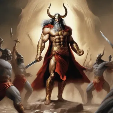 The gods bestowed a superb power upon the hero to defeat the monsters.