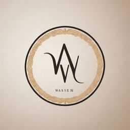 Create a stylish and elegant logo showcasing the name 'Waseem', reflecting its meaning of 'beautiful' through the design.