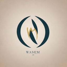 Create a stylish and elegant logo showcasing the name 'Waseem', reflecting its meaning of 'beautiful' through the design.