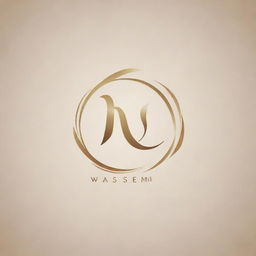 Create a stylish and elegant logo showcasing the name 'Waseem', reflecting its meaning of 'beautiful' through the design.