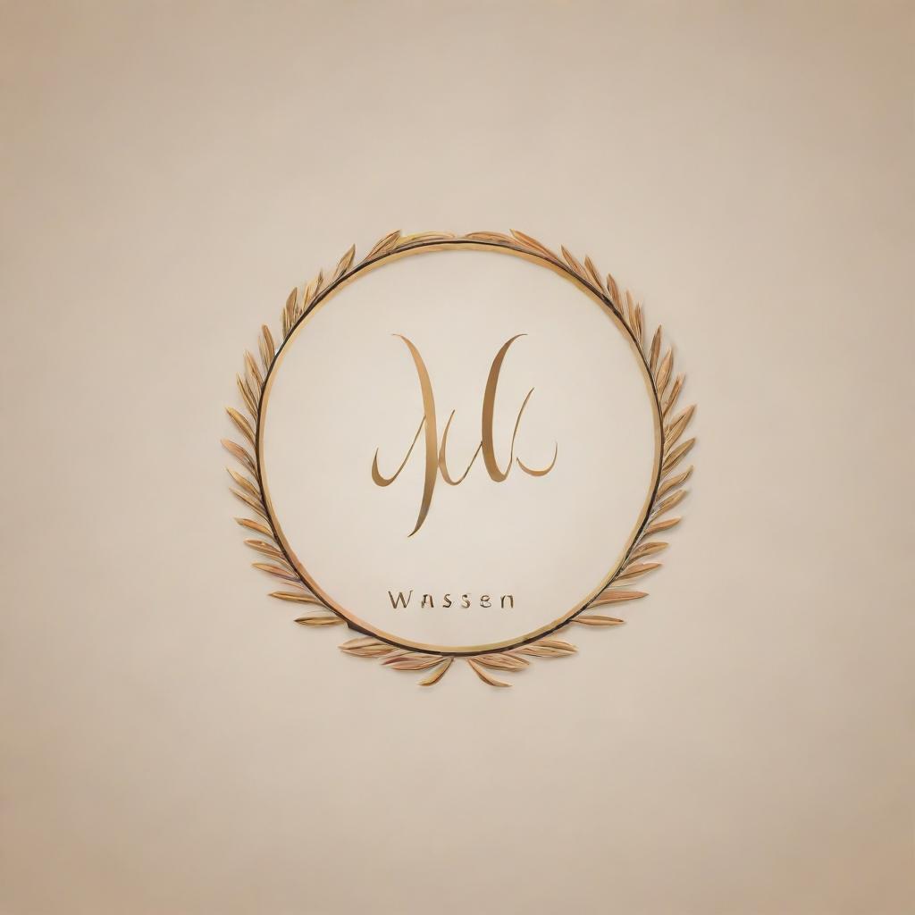 Create a stylish and elegant logo showcasing the name 'Waseem', reflecting its meaning of 'beautiful' through the design.