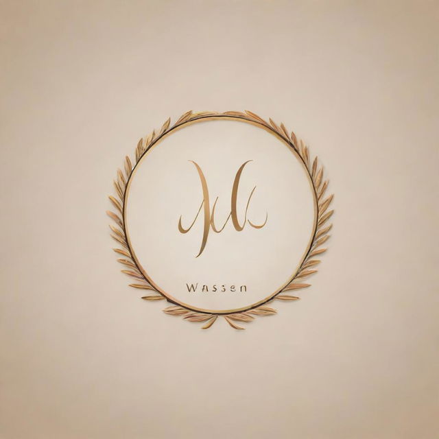 Create a stylish and elegant logo showcasing the name 'Waseem', reflecting its meaning of 'beautiful' through the design.