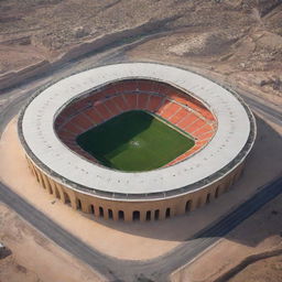 An impressive stadium using elements inspired by the Algerian culture, reflecting their national symbol and nickname 'The Desert Foxes'.