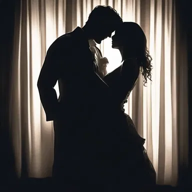 The dimly lit room with its heavy drapes and somber music created a funereal atmosphere that seemed to enhance the intensity of their love.