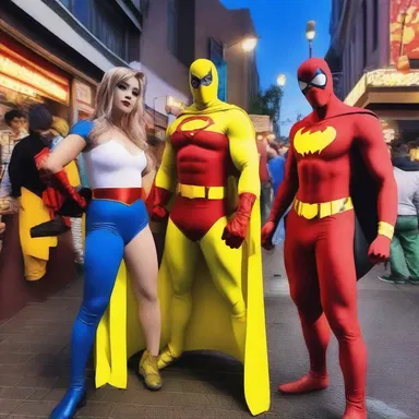 The nightlife culture in this town is vibrant, with people dressed up as their favorite comic book characters and attending cosplay parties.
