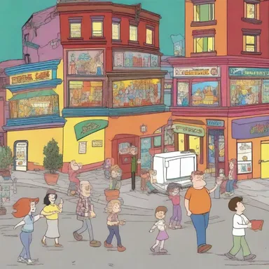 The animated TV show portrayed the nightlife of a fictional town filled with colorful characters.
