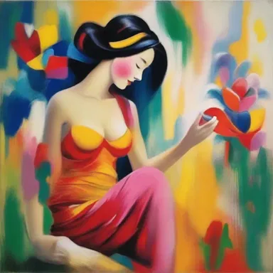 The artist depicted the essence of benevolence through brushstrokes of vibrant colors and gentle curves.