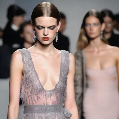 At the fashion show, the model bawled uncontrollably on the runway, ruining her makeup.