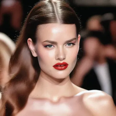 At the fashion show, the model bawled uncontrollably on the runway, ruining her makeup.
