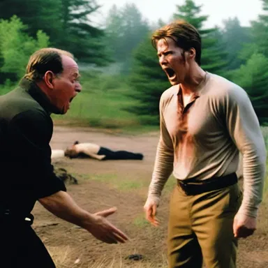 In the suspenseful scene, the character bawled for help as the killer approached.
