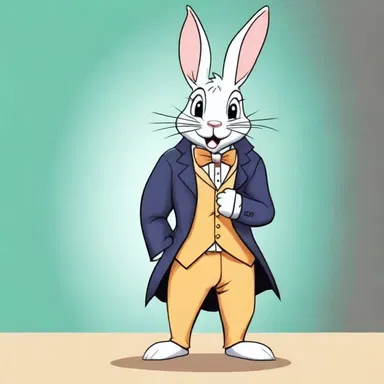 The dapper and sophisticated rabbit character in the cartoon series always appeared in a morning coat, giving him an air of elegance and refinement.