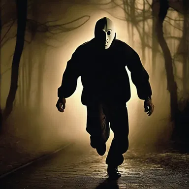 In the horror movie, the villain uses a strong running game to chase down the terrified protagonist.