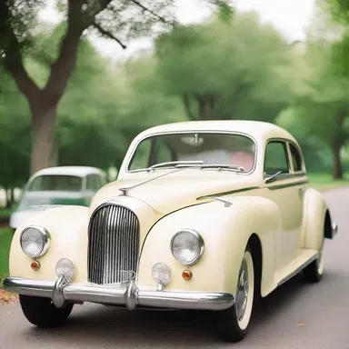 As the couple drove off in their vintage car, the klaxon sounded in celebration, creating a romantic and joyous atmosphere.