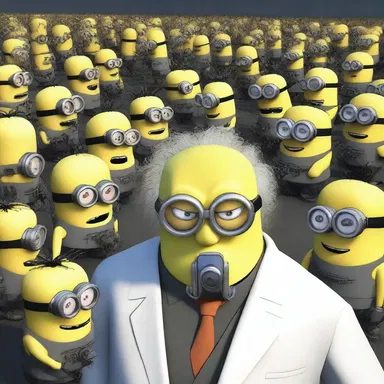 The mad scientist used his invention to spawn an army of robot minions.