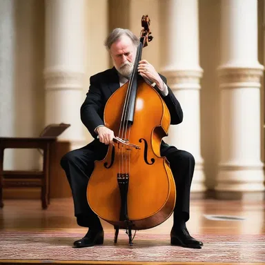The contrabass added a deep and resonant tone to the religious hymn.