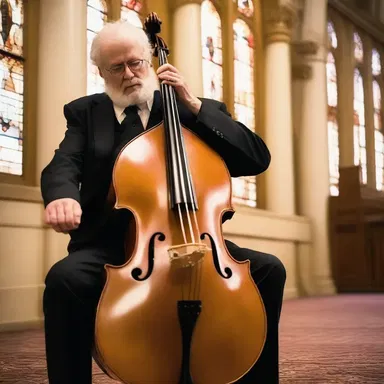 The contrabass added a deep and resonant tone to the religious hymn.