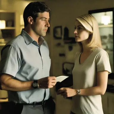 In the movie 'Gone Girl', the detective tries to give away the secret of the main character's husband.