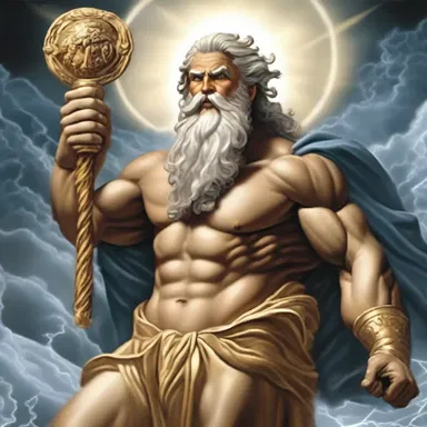 According to Greek mythology, the god Zeus possessed various material treasures, including his iconic thunderbolt.